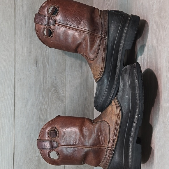 Georgia Boot Men Steel Toe G5655 12" ST Pull On Mud Dog Leather Boots 10.5W - Picture 11 of 16